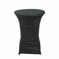 thumbnail image 2 of BalsaCircle Black Round Cocktail Table Cover Ruched Pleated Spandex Tablecloth Party Events Decorations Supplies, 2 of 8