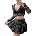 thumbnail image 6 of Cenuakty Sweet Sexy Girl Floral Lace See Through Cardigan Shirt Women Long Sleeve V Neck Slim Crop Top Beach Club Single Breasted Blouse, 6 of 9