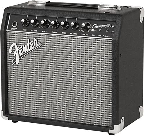 Fender Champion 20 Guitar Amplifier Bundle with Instrument Cable, 24 Picks, and Austin Bazaar Polishing Cloth