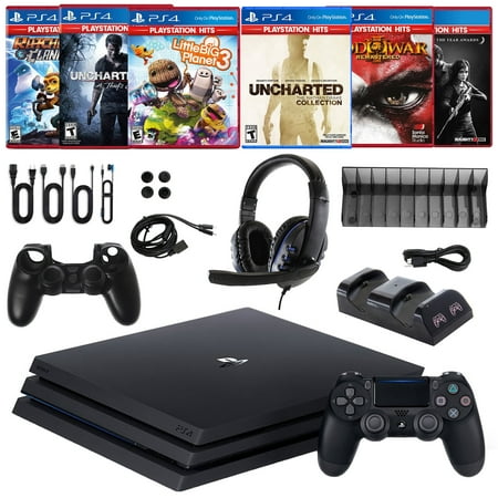PS4 Pro 1TB Console with 6 Games and Accessories