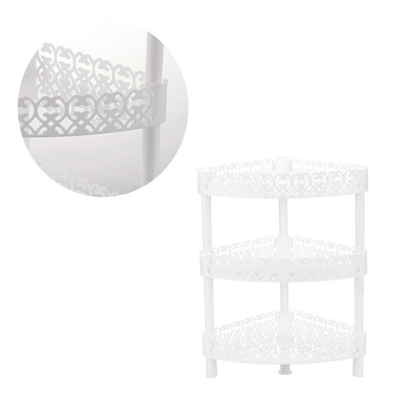 GOOHOCHY Layer Triangle Shelf Storage Rack 28.00X21.00X37.00CM White