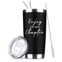 Jaustee 20 oz Insulated Stainless Steel Black Tumbler, Retirement Farewell Goodbye Going Away Travel Cup Mug