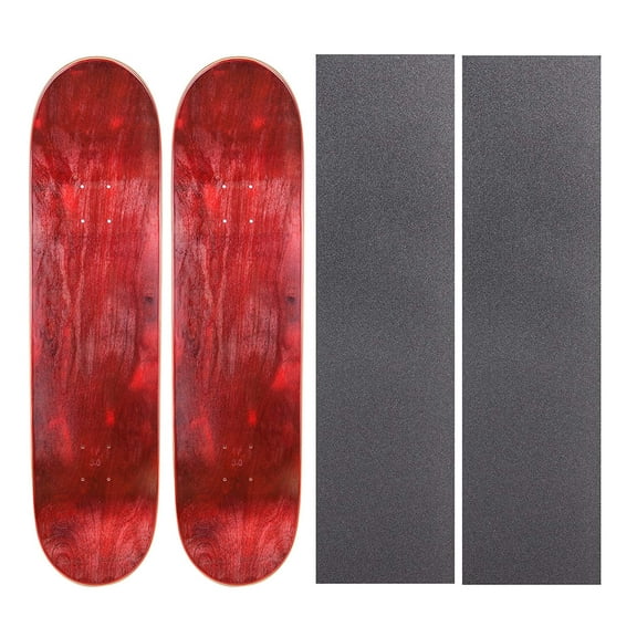 Cal 7 Blank Maple Skateboard Decks with Grip Tape| Two Pack (Red, 8.5 inch)