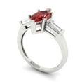 thumbnail image 2 of Clara Pucci 14K White Gold 2ct Garnet Three-Stone Ring for Women, 2 of 7