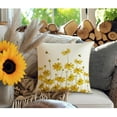 thumbnail image 5 of 18x18 Spring Summer Decorations for Home,Small Yellow Pillow Decorative Throw Pilow Covers for Couch,Daisy Bee Farmhouse Outdoor Cushion Case for Sofa Mustard Square Throw Pillow, 5 of 6