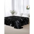 thumbnail image 5 of Starry Sky Queen Size Flat Sheet, Wrinkleproof & Fadeproof Cooling Flat Bed Sheet Only, Modern Black Abstract Dots Stars Aesthetic Breathable Soft Bedding Top Sheets 90 x 102 Inches, 5 of 8