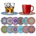 thumbnail image 2 of 10/12Pcs  Painting Coasters with Cork Base  Non-slip Rhinestone Painting Cup Pad Heat Resistant DIY Mug Mat for Beginners Kids Adults, 2 of 9