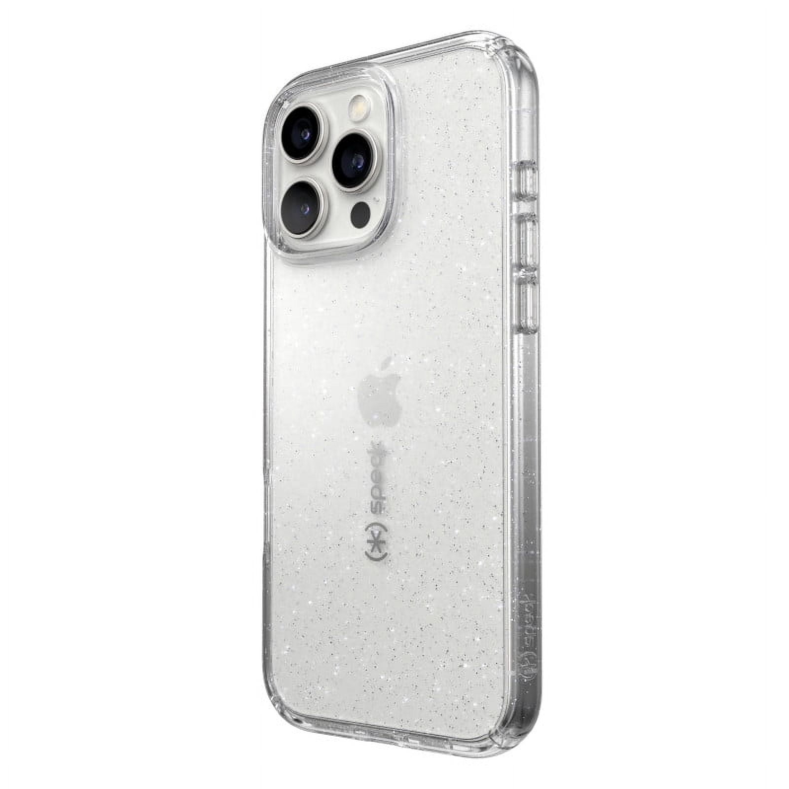 Speck iPhone 16 Pro Max Gemshell Lux in Clear and Platinum Glitter