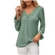 thumbnail image 2 of Ailaofu Womens Tops V Neck Boho Long Sleeve Shirts Blouses Flowy Lace Crochet Clothing Casual Trendy Tunic, 2 of 6