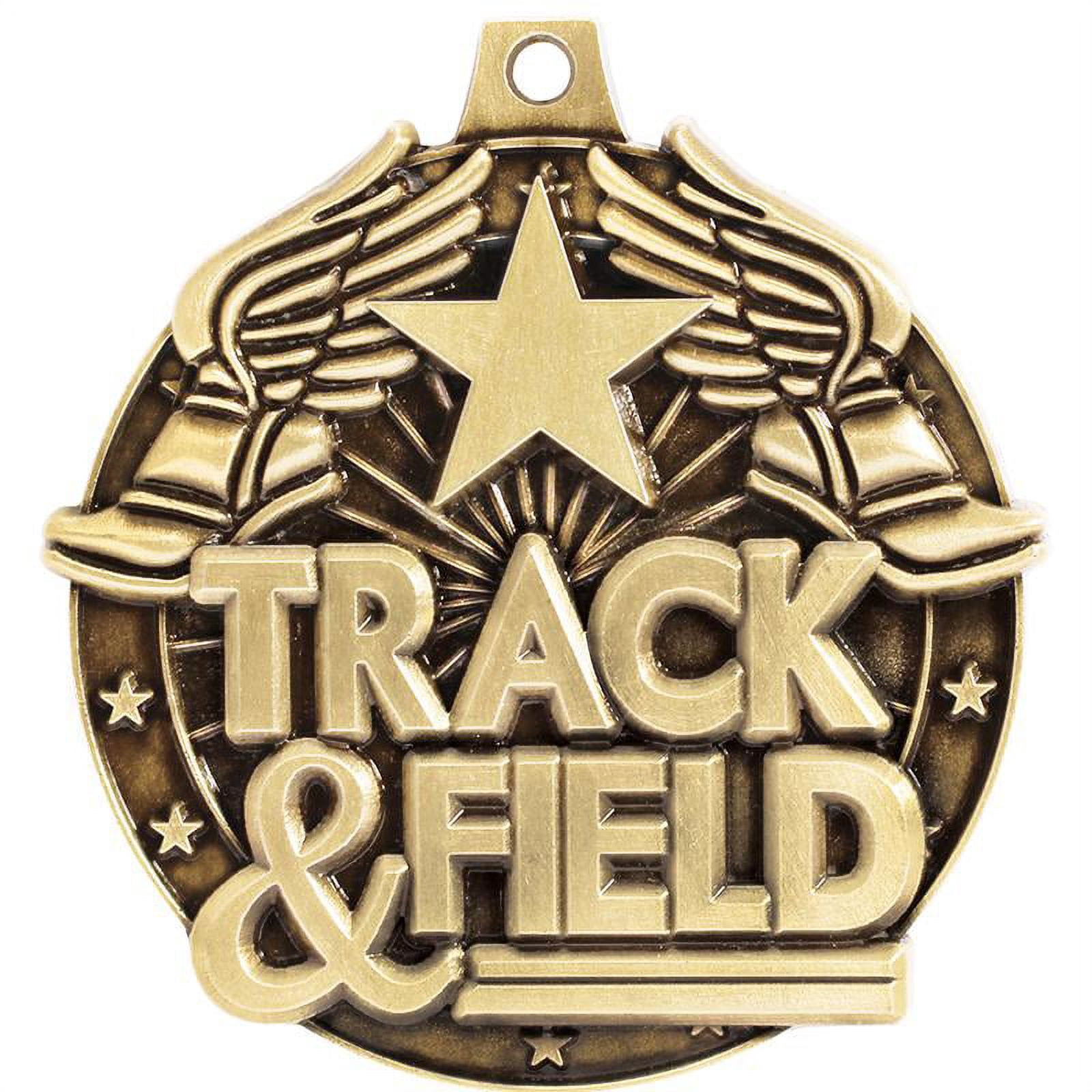 Winged Foot Medals, 2" Gold Diecast Winged Foot Medal Award 5 Pack