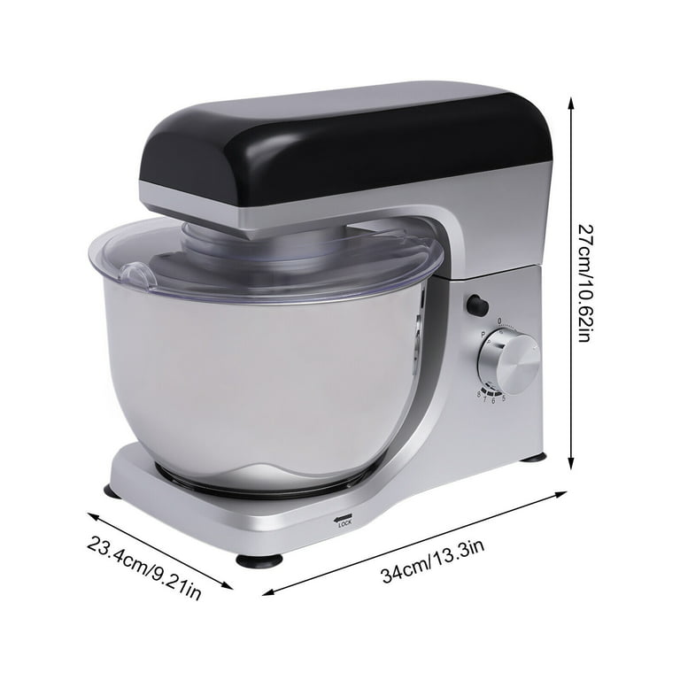 Oukaning Multi-function Salad Dough Mixer 4.8qt Food Jam Stirring Cream Whipping Machine Bread Pizza Making 500W, Size: 23.4*34*27cm/9.21*13.3*