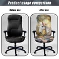 thumbnail image 4 of FKELYI Vintage Floral Horse Print Office Chair Cover Anti-Dust Computer Chair Slipcover Lightweight Swivel Chair Protective Covers for Office Home Decoration, Large, 4 of 6