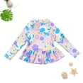 thumbnail image 5 of HCNTES Toddler Boys Rash Guard Set - 3 Piece UPF 50+ Long Sleeve Swim Shirt & Swimming Trunks with Bucket Hat(Purple,11-12 Years), 5 of 8