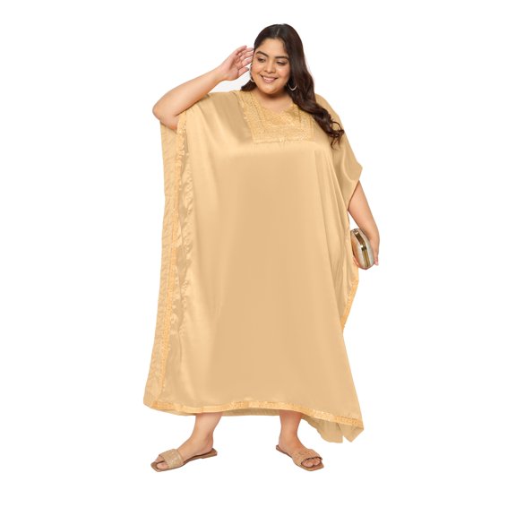 Oussum Plus Size Sequin Caftan Dress for Women Long Maxi Partywear Kaftan Size Fit 1X-3X