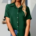 thumbnail image 2 of Womens Summer Tops, Tops for Women Trendy, Trendy Women's Short Sleeve Pocket Button Tee Casual Blouse Top for Daily Wear Fashion, 2 of 8