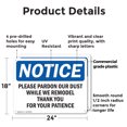 thumbnail image 2 of (2 Pack) Please Pardon Our Dust While We Remodel OSHA Notice Sign 24 Inch X 18 Inch Plastic Sign, Weather Resistant, UV Protected for Workplace, Business, and Construction Site, Made in, 2 of 8