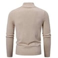 thumbnail image 6 of YLSDY Men's Slim Fit Knit Cardigan - Stand Collar Solid Sweater Coat Casual Knitted Jacket Zip Up Fashion Sweater Khaki XXL, 6 of 7