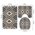 thumbnail image 3 of Brown Geometric Triangle Diamond Pattern Bathroom Rugs Sets 3 Piece,Toilet Cover Set,Absorbent Non Slip Bathroom Mats Sets with U-Shaped Contour Rug Toilet Rug Set, 3 of 5