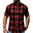 thumbnail image 5 of Miqool Western Shirts for Men Regular-Fit Short Sleeve Plaid Button Down Shirts Cowboy Casual Work Shirt, 5 of 9