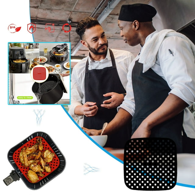 Bdfzl Accessoires de Tapis de Panier de Friteuse en Silicone Réutilisables