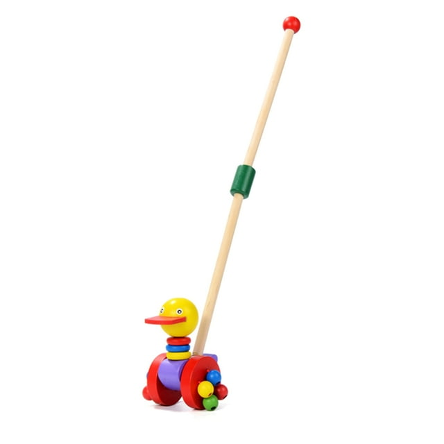 Andador de madera para bebés Juguete para caminar de madera para empujar y tirar Niño que aprende a caminar Juguete para empujar con forma de animal