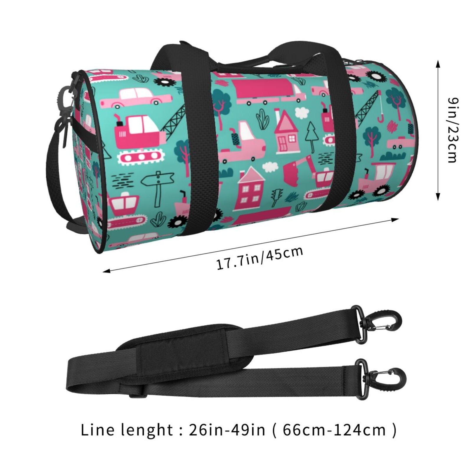 Vsdgher Excavator 45L Foldable Duffel Bag, Sports Gym Bag,Overnight Bag, Portable Weekender Bag for Airplanes