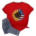 thumbnail image 5 of YI XIANG RAN 4th of July Shirts for Women Plus Size Usa Flag Flower T-shirt Patriotic Tops Summer Loose Short Sleeve Tees XL-4XL, 5 of 6