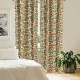 thumbnail image 2 of Ambesonne Ethnic Window Curtains, Paisley Style Leaves, Each 28" W x 84" L, Hunter Green Ruby Orange, 2 of 4