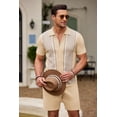 thumbnail image 5 of COOFANDY Men's Knit Polo Shirts and Shorts Set 2 Pieces Outfits Summer Suit Casual Pants with Pockets, 5 of 9