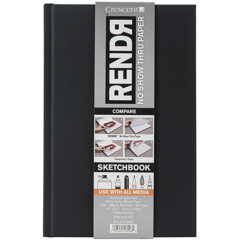 RENDR NO SHOW THRU HARDBOUND SKETCHBOOK 48 SHEET 8.5 X 11 - 093924182976