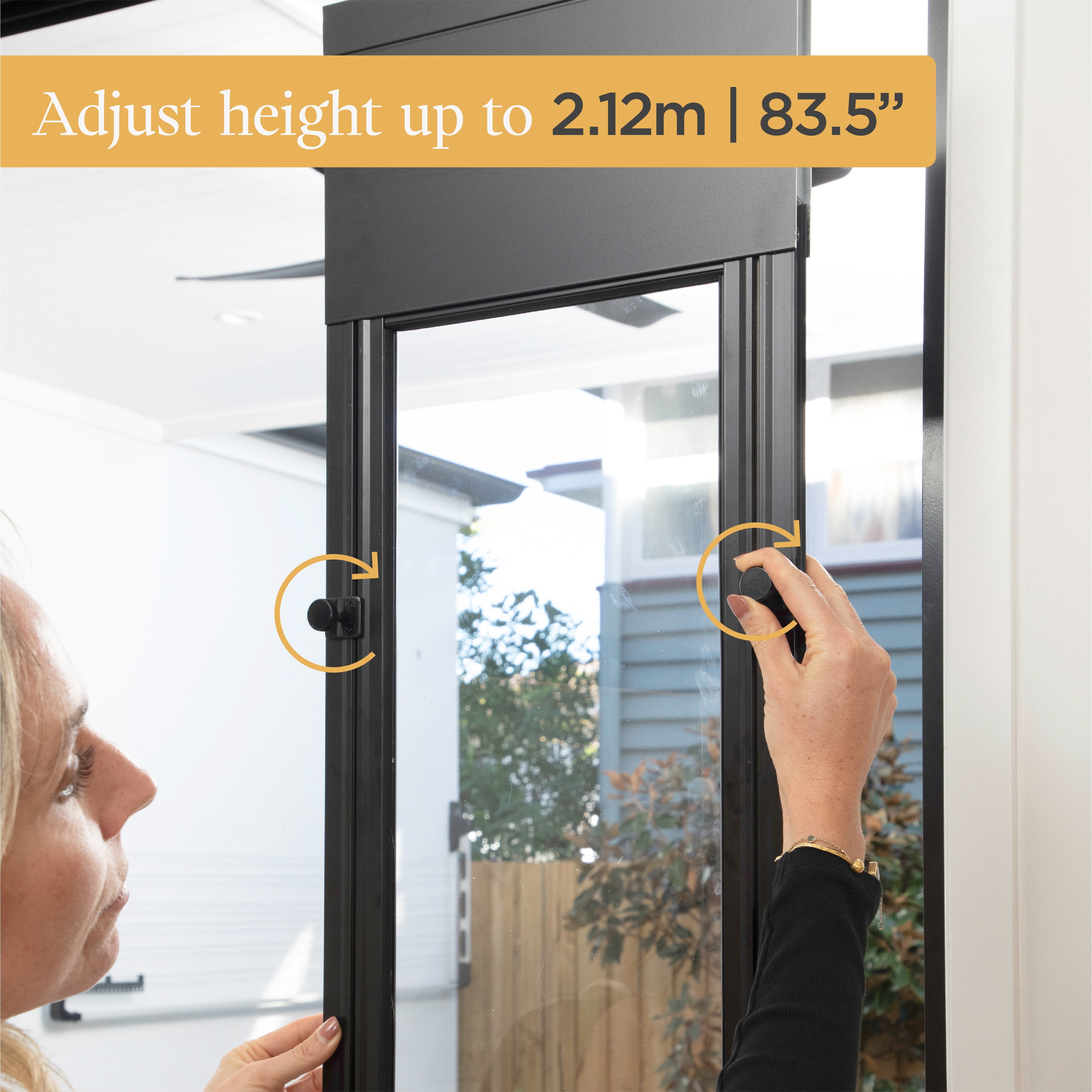 Hakuna Pets Small Black Glass Sliding Door Patio Pet Door, With Lockable Flap, Suitable for Most Sliding Doors, For Dogs & Cats