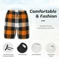 thumbnail image 5 of Gaeub Orange Plaid Mens Swim Trunks Stretch Beach Shorts Quick Dry for Men Swim Shorts Swimwear with Pockets- XX-Large, 5 of 9