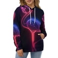 thumbnail image 3 of POBUDS Hoodie, Regular Fit Sporty Pullover Hooded Sweatshirt for Men Women Neon Flamingo S, 3 of 6