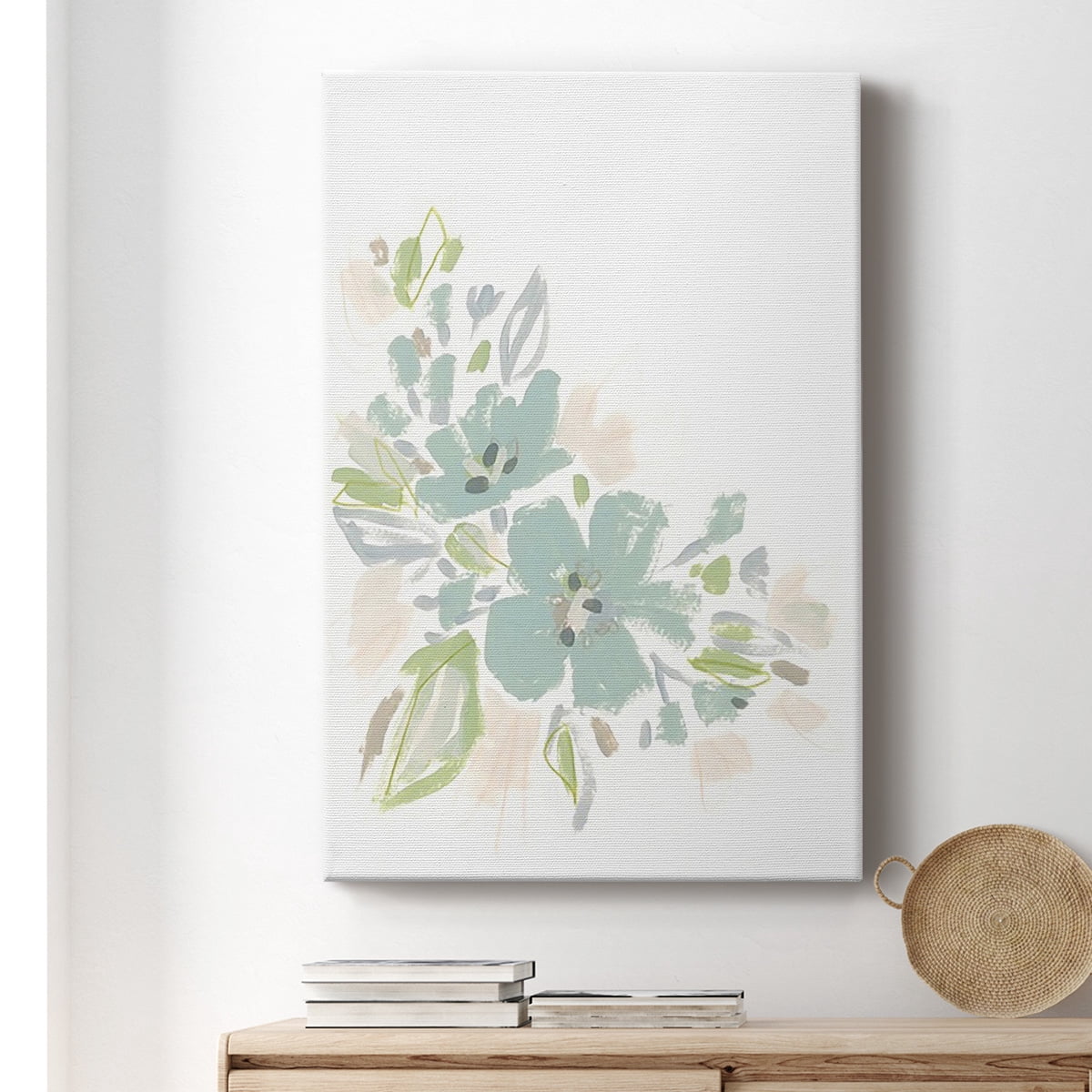 Seafoam Petals I Premium Gallery Wrapped Canvas - Ready to Hang