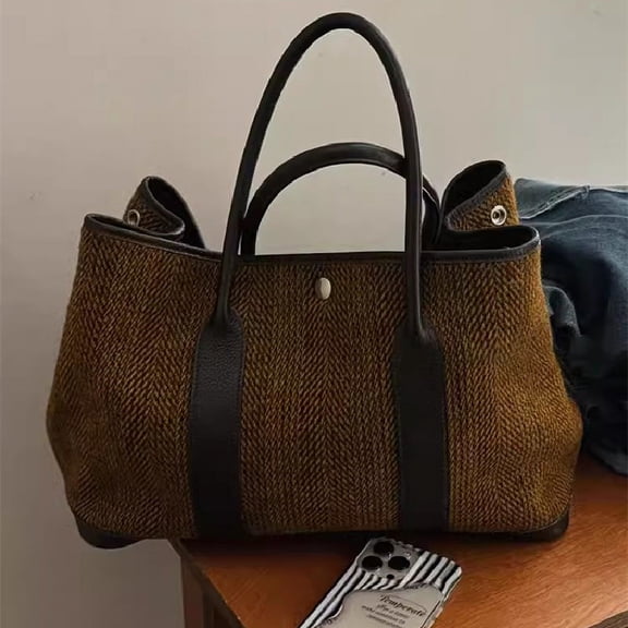 Fashion New Woven Fashion Casual Tote Bag Summer Commuter Shoulder Personalized Large Capacity Women's Bag
