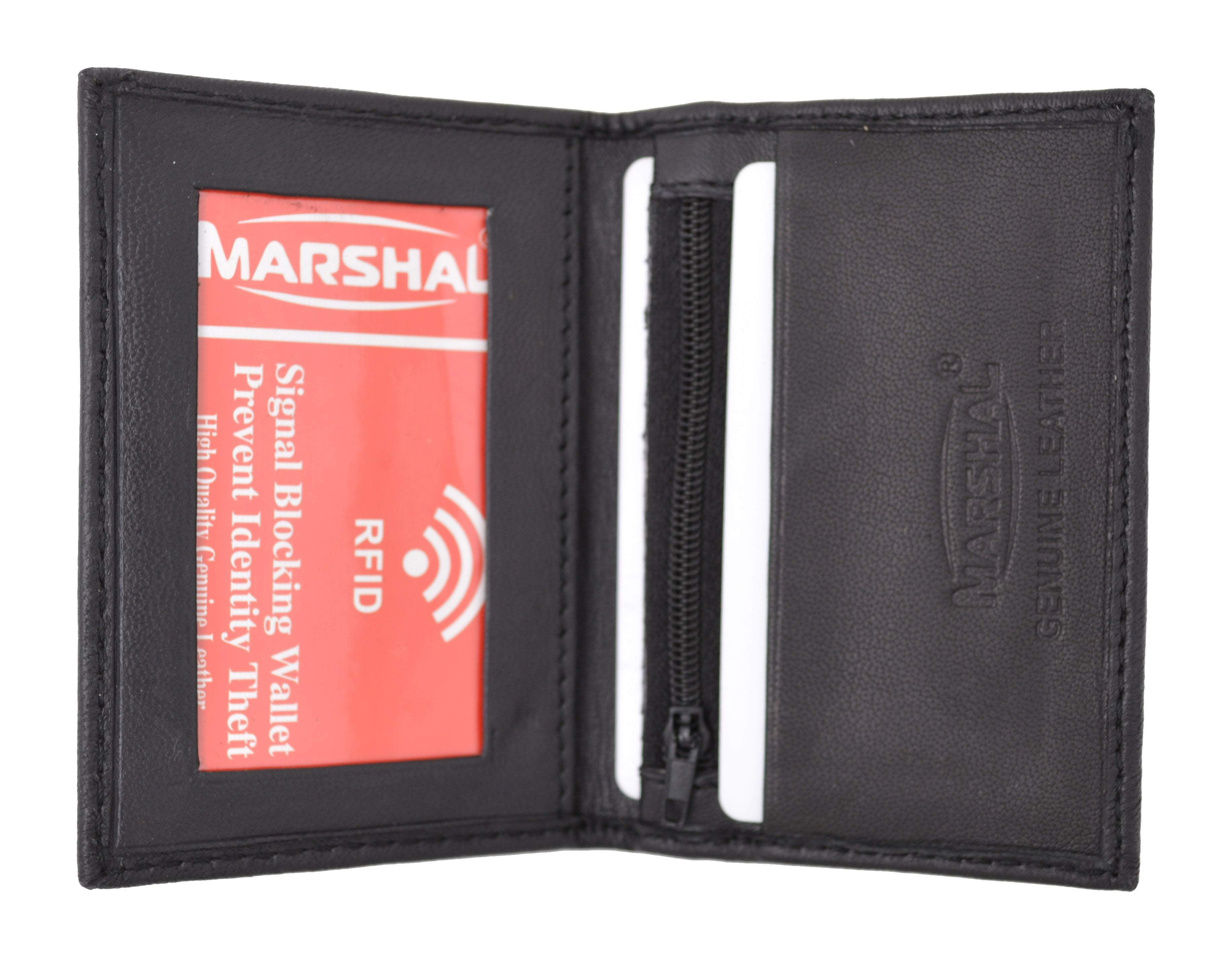 Marshal Wallet RFID Blocking Slim Thin Premium Leather Credit Card ID