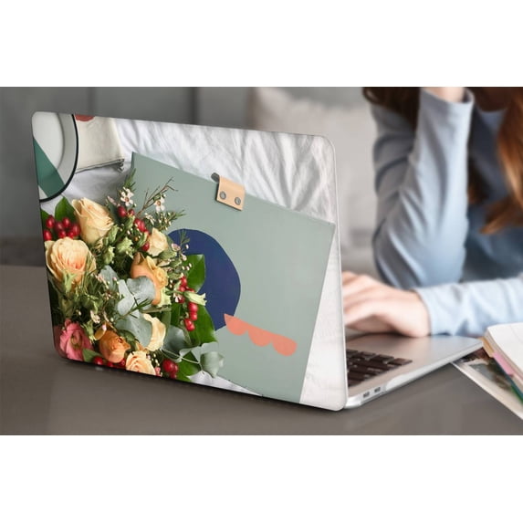 KSK KAISHEK Hard Shell Compatible with MacBook Air 13.6 inchs m2 2022.0 A2681 + Black Keyboard Cover, Flower 1460