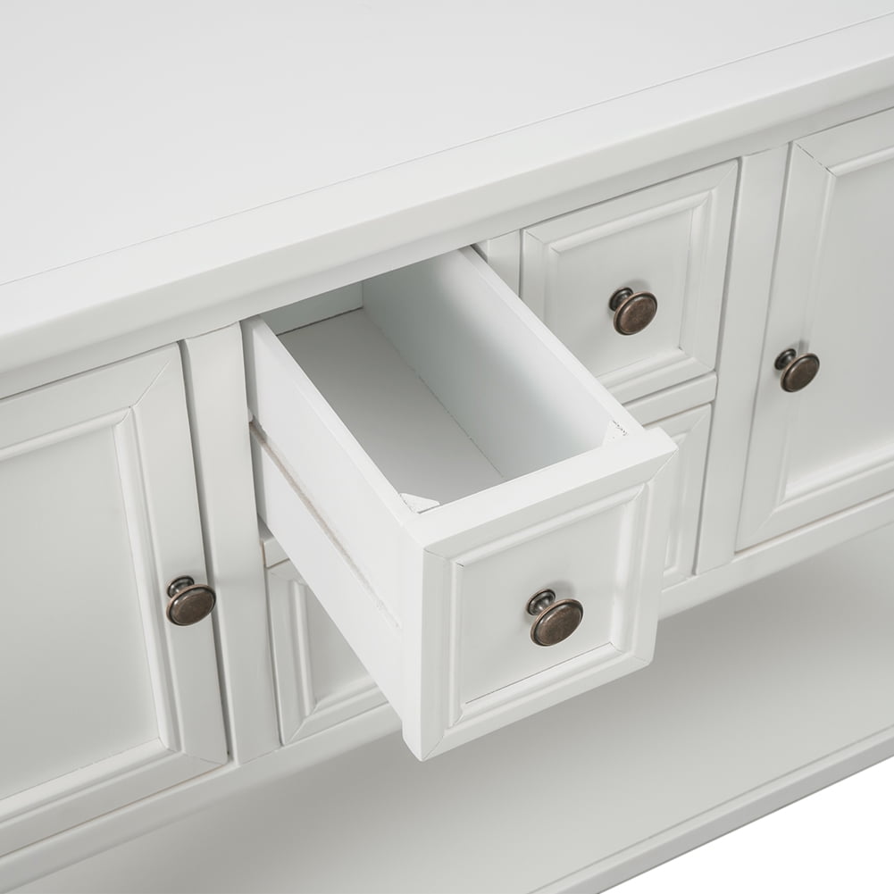 Lowestbest Retro Entryway Table, Buffet Sideboard Console Table with Bottom Shelf (White) Lowestbest Retro Entryway Table, Buffet Sideboard Console Table with Bottom Shelf (White)