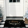 thumbnail image 4 of Happy New Year Door Mat Outdoor for Front Door Decorations,Happy Holidays Black Welcome Doormat,Christmas Xmas Winter Floor Mat Rug for Porch Entrance Farmhouse Decor 30" x 17", 4 of 6