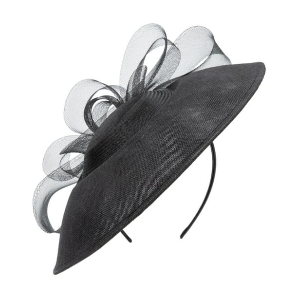 Sombrero de ala ancha, diadema, mini sombrero para baile de carnaval y Año Nuevo Negro