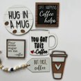 thumbnail image 5 of adviicd 1 Set Of Coffee Bar Decoration Logo Farmhouse Layered Tray Decoration Coffee Wood Logo Mini Coffee Cup Wood Pearl Ring Rural Layered Tray Kitchen Table Decoration Coffee Tier Tray, 5 of 5