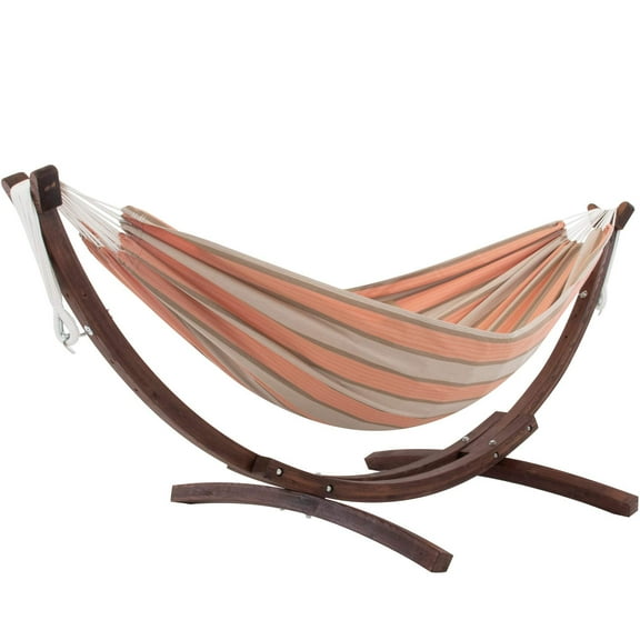 Double Sunbrella® Hammock with Solid Pine Stand