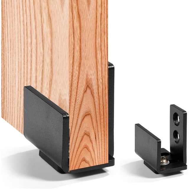 Guía de piso Herrajes para puertas corredizas Guía de piso resistente de acero al carbono negro Guía de puerta corrediza de Granero Montada en la pared con tornillos JM