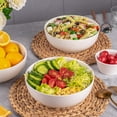 thumbnail image 2 of Delling Ceramic Mixing Bowls Set with 3 Piece for Pasta, Soup and Salad, Serving Bowls, White, 2 of 4