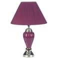 thumbnail image 2 of 27" Tall Ceramic Table Lamp, Urn-Shaped with Burgundy finish, Linen Shade, 2 of 2