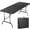 Black-1PCS, variant on Favory 6FT Folding Table for Indoor Outdoor, Portable Heavy Duty Fold-in-Half Plastic Dining Picnic Party Camping Table with Carrying Handle-Brown-1PCS