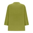 thumbnail image 4 of Taqqpue Womens 3/4 Sleeve T Shirts Plus Size Casual V Neck Buttons Tops Fall Loose Fit Solid Color Blouse Tops, 4 of 6