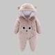 thumbnail image 1 of Cowsor Newborn Baby Bear Outfit Girls Boys Winter Fleece Clothes Hooded Romper Set, 1 of 6