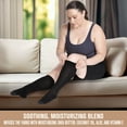 thumbnail image 4 of Copper Fit Compression Socks, Wide Calf, Silky-Soft, Hydrating, Unisex, Black, S/M, 4 of 7