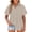 Khaki, variant on Posijego White Button down Shirt Women Collared Shirts Short Sleeve Linen Shirt Office Work Tops